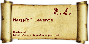 Matyé Levente névjegykártya