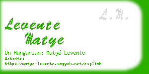 levente matye business card