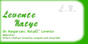 levente matye business card